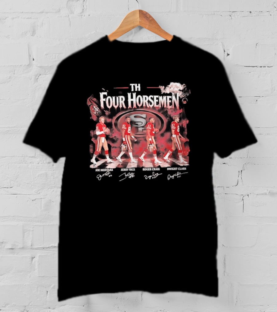 San Francisco 49ers The Four Horsemen Joe Montana Jerry Rice Roger Craig Dwight Clark Abbey Road Halloween T-Shirt