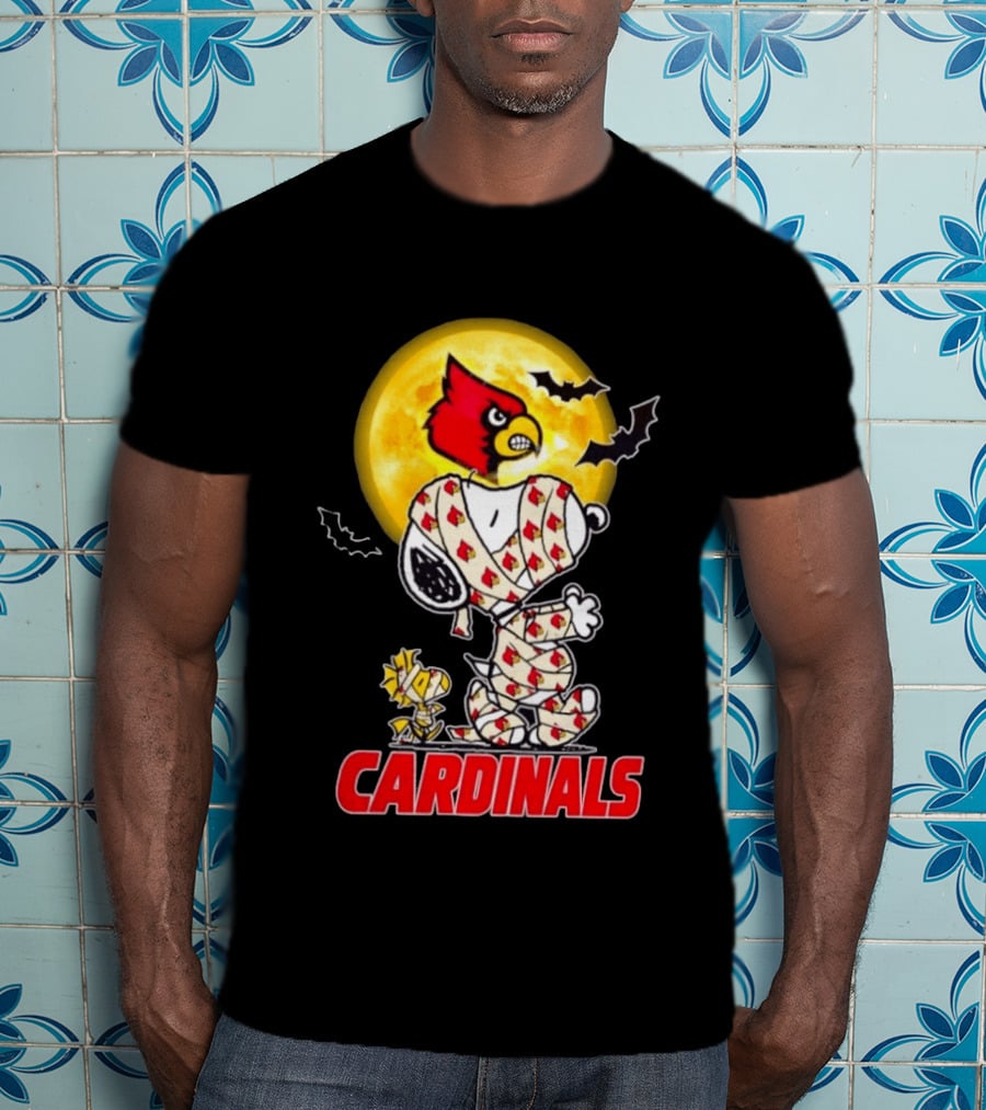 Louisville Cardinals Snoopy Woodstock Mummy Halloween T-Shirt