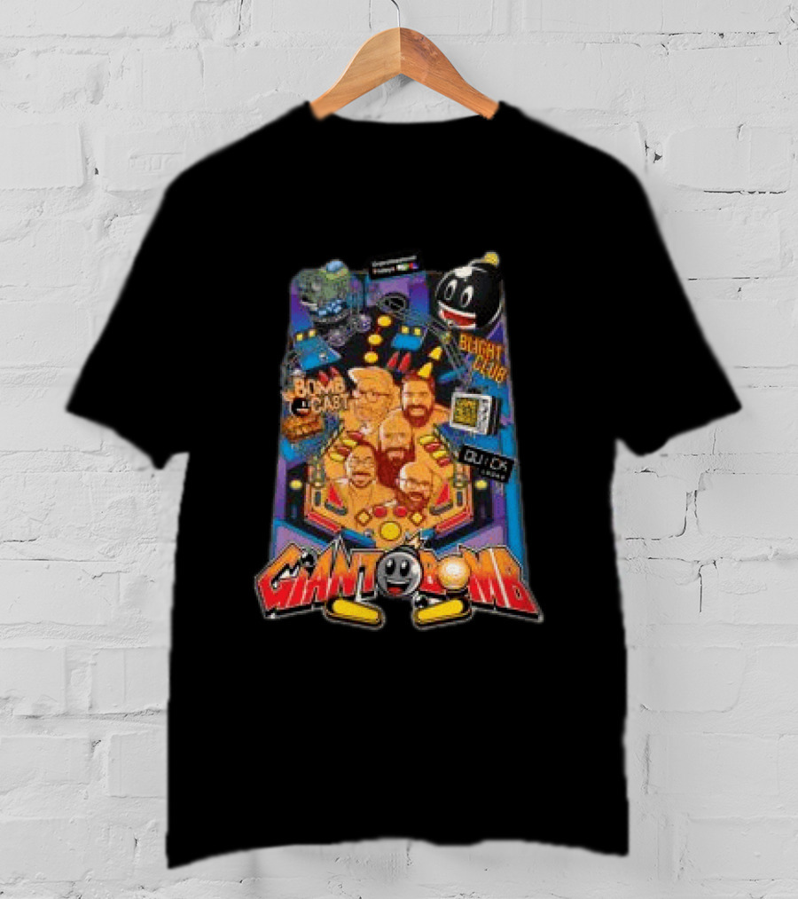Giant Bomb Pinball Blight Club Quick Looks Bomb Cabinet Retro Arcade T-Shirt