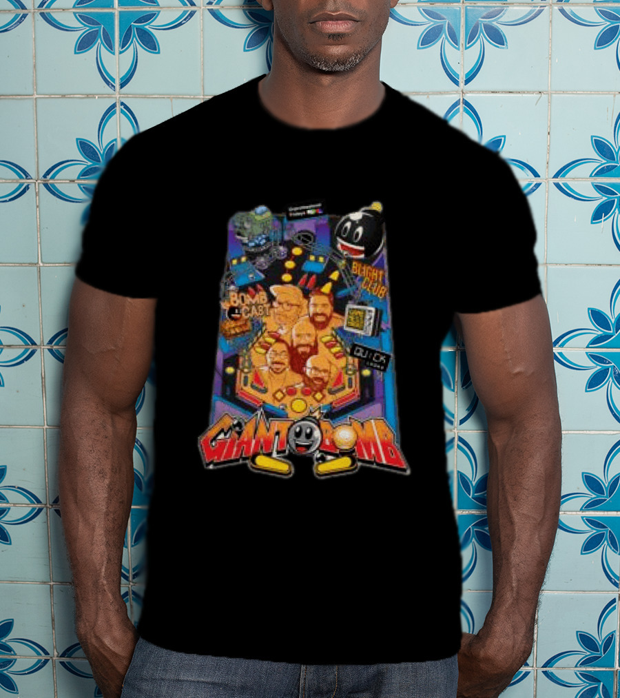 Giant Bomb Pinball Blight Club Quick Looks Bomb Cabinet Retro Arcade T-Shirt