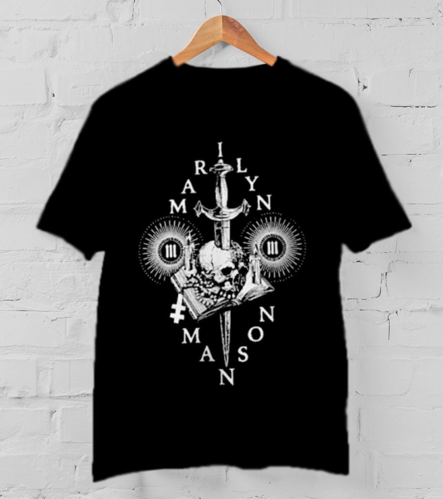 Marilyn Manson Freaks With Rob Zombie Skull Knife Tour 2026 T-Shirt
