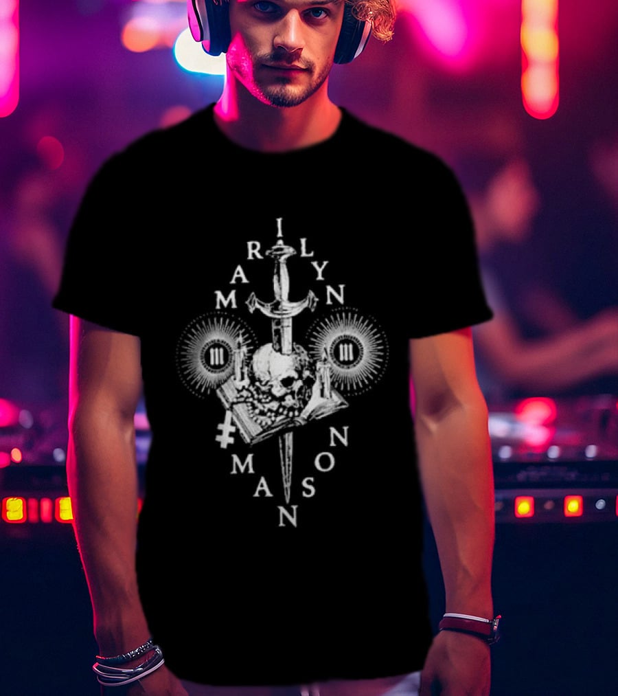 Marilyn Manson Freaks With Rob Zombie Skull Knife Tour 2026 T-Shirt