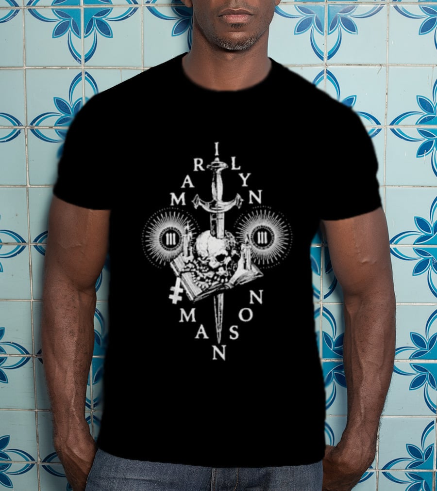 Marilyn Manson Freaks With Rob Zombie Skull Knife Tour 2026 T-Shirt