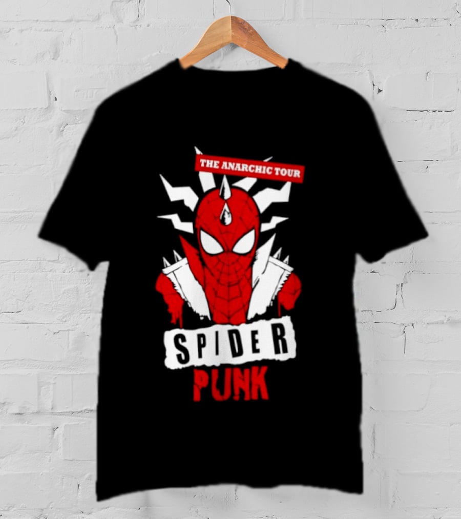 Spider Punk The Anarchic Tour Comic Style Spiked Hero T-Shirt