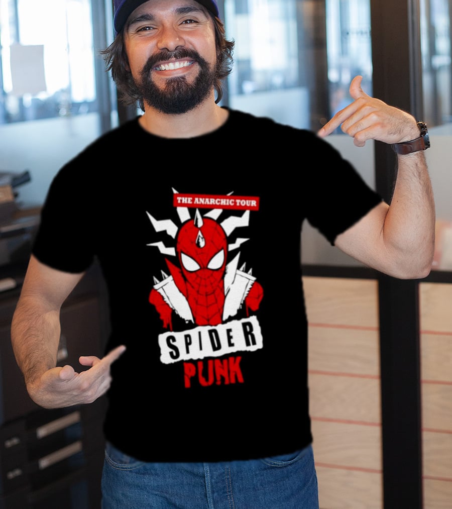 Spider Punk The Anarchic Tour Comic Style Spiked Hero T-Shirt