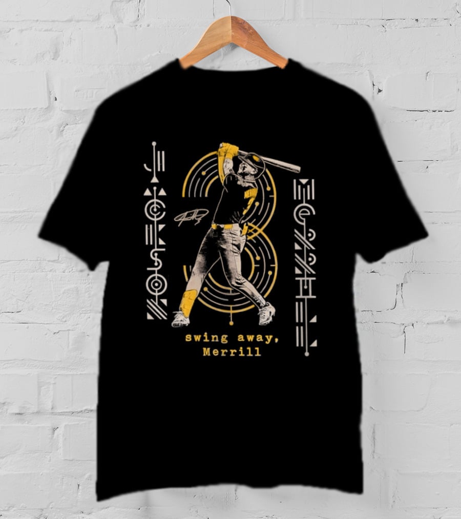 Swing Away Jackson Merrill Padres Baseball T-Shirt