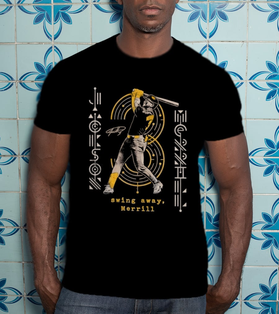 Swing Away Jackson Merrill Padres Baseball T-Shirt