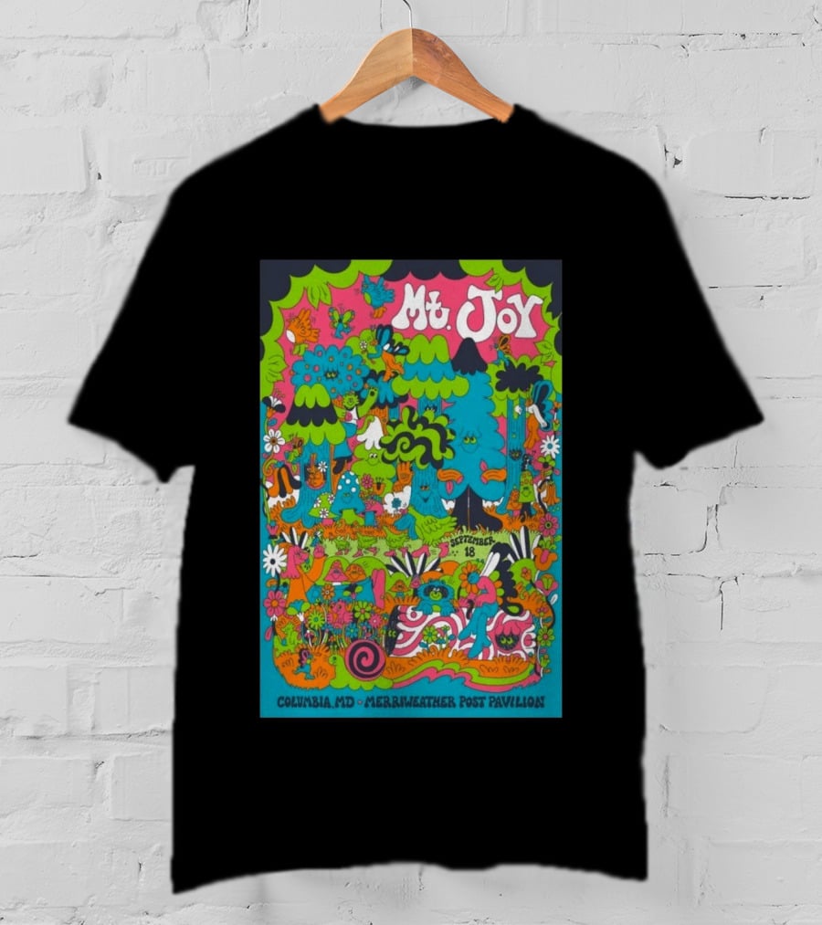 Mt. Joy September 18 Columbia MD Merriweather Post Pavilion Psychedelic Forest Concert T-Shirt