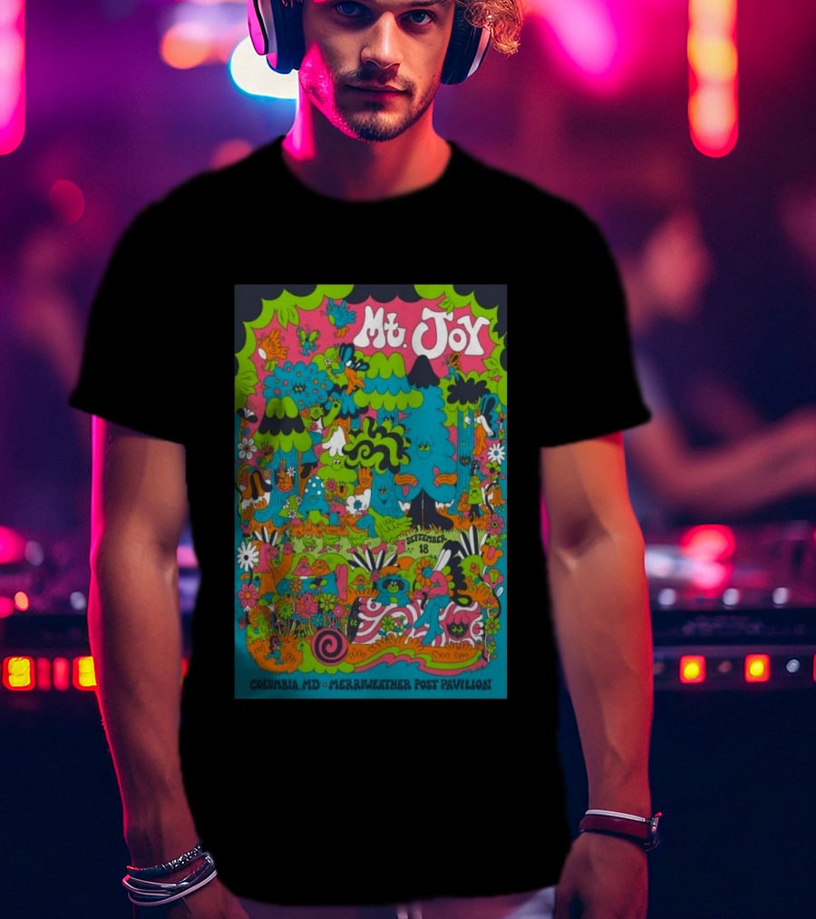 Mt. Joy September 18 Columbia MD Merriweather Post Pavilion Psychedelic Forest Concert T-Shirt