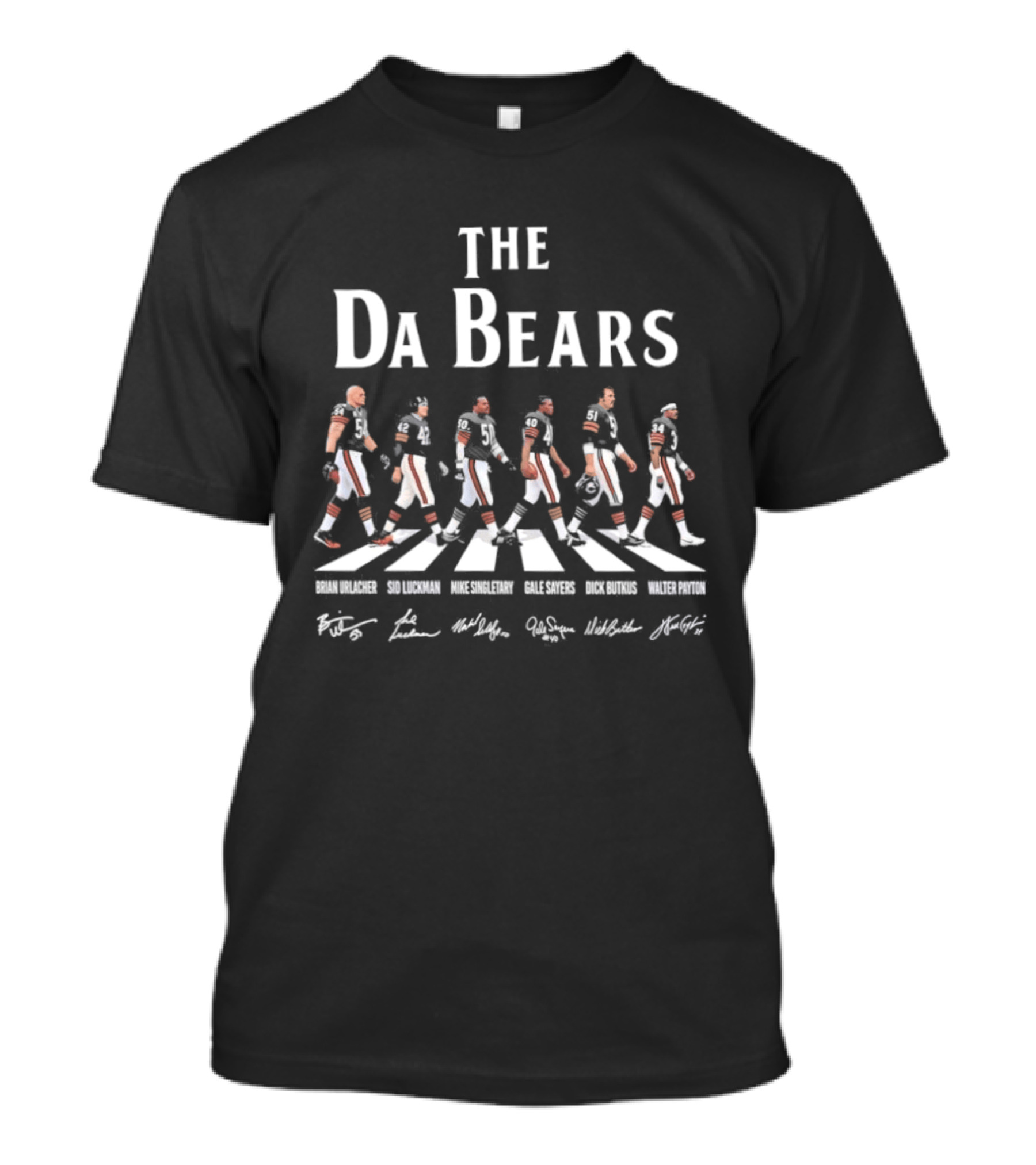 The Da Bears Brian Urlacher Sid Luckman Mike Singletary Gale Sayers Dick Butkus Walter Payton Abbey Road T-Shirt