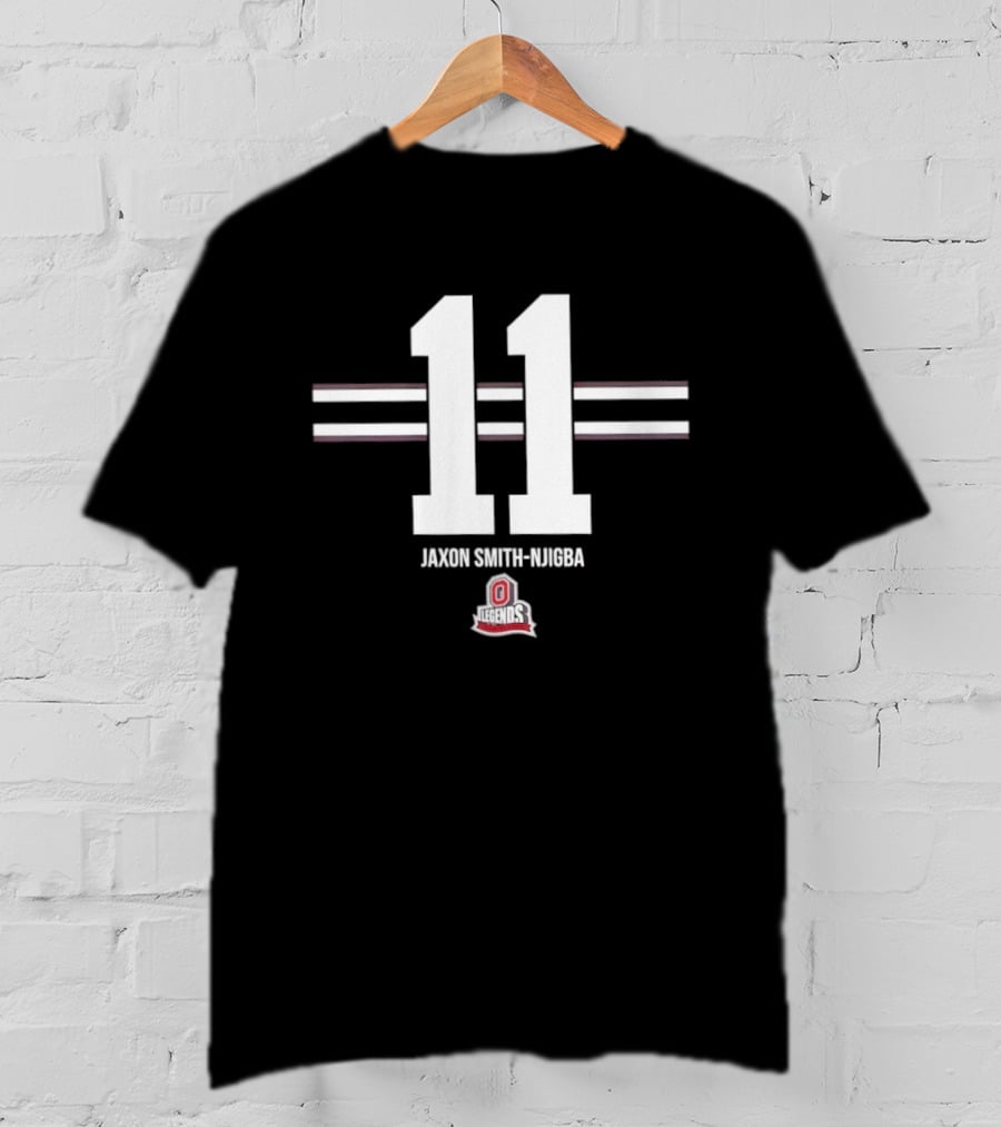 Ohio State Buckeyes Jaxon Smith Njigba 11 Stripe Football T-Shirt