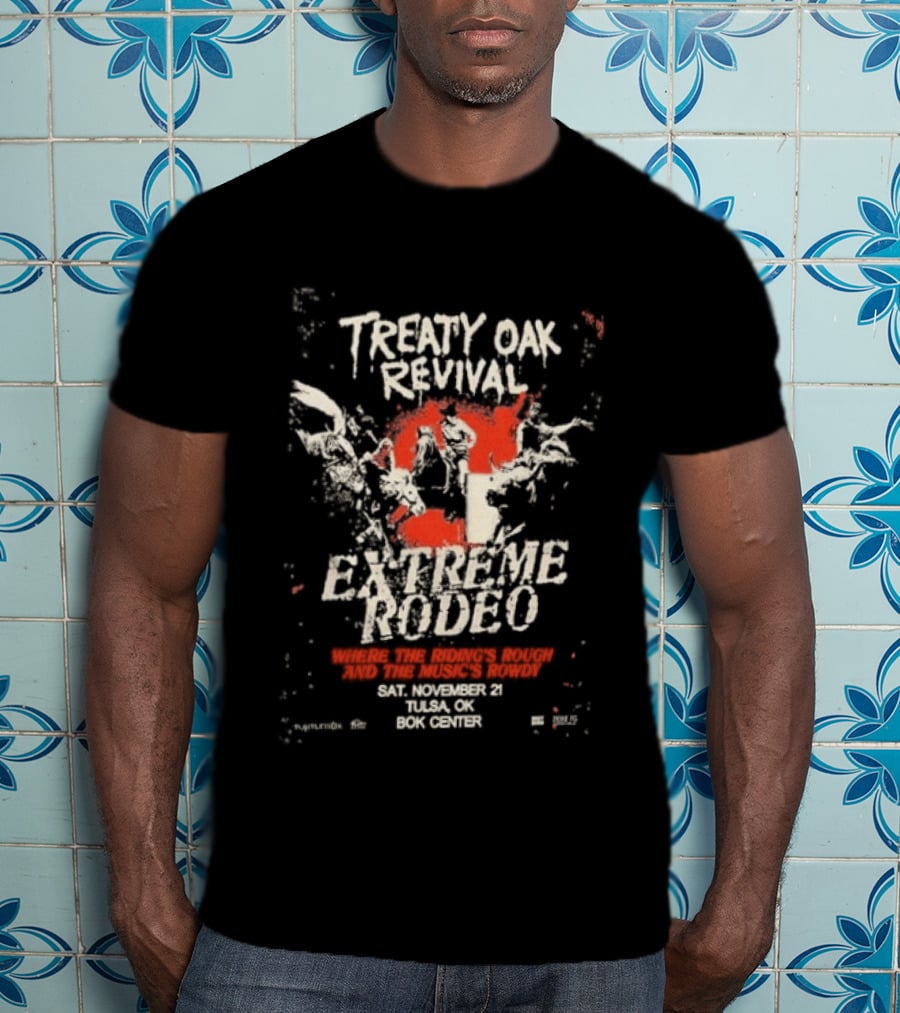 Treaty Oak Revival Extreme Rodeo Event November 21 2026 Tulsa OK BOK Center T-Shirt
