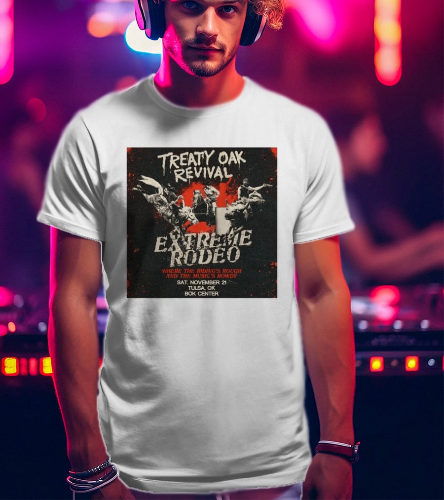 Treaty Oak Revival Extreme Rodeo Tulsa OK November 21 Bok Center Event T-Shirt