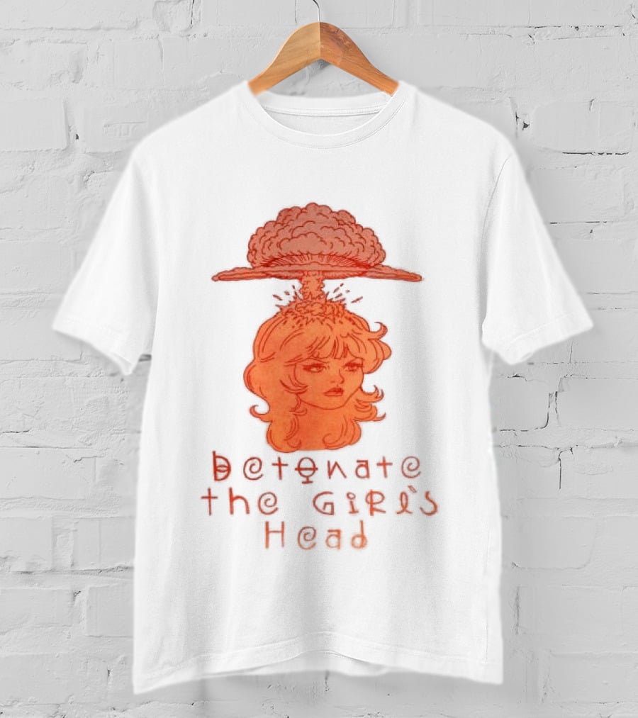 Hydeforce Store Detonate The Girl's Head Oat Dye T-Shirt