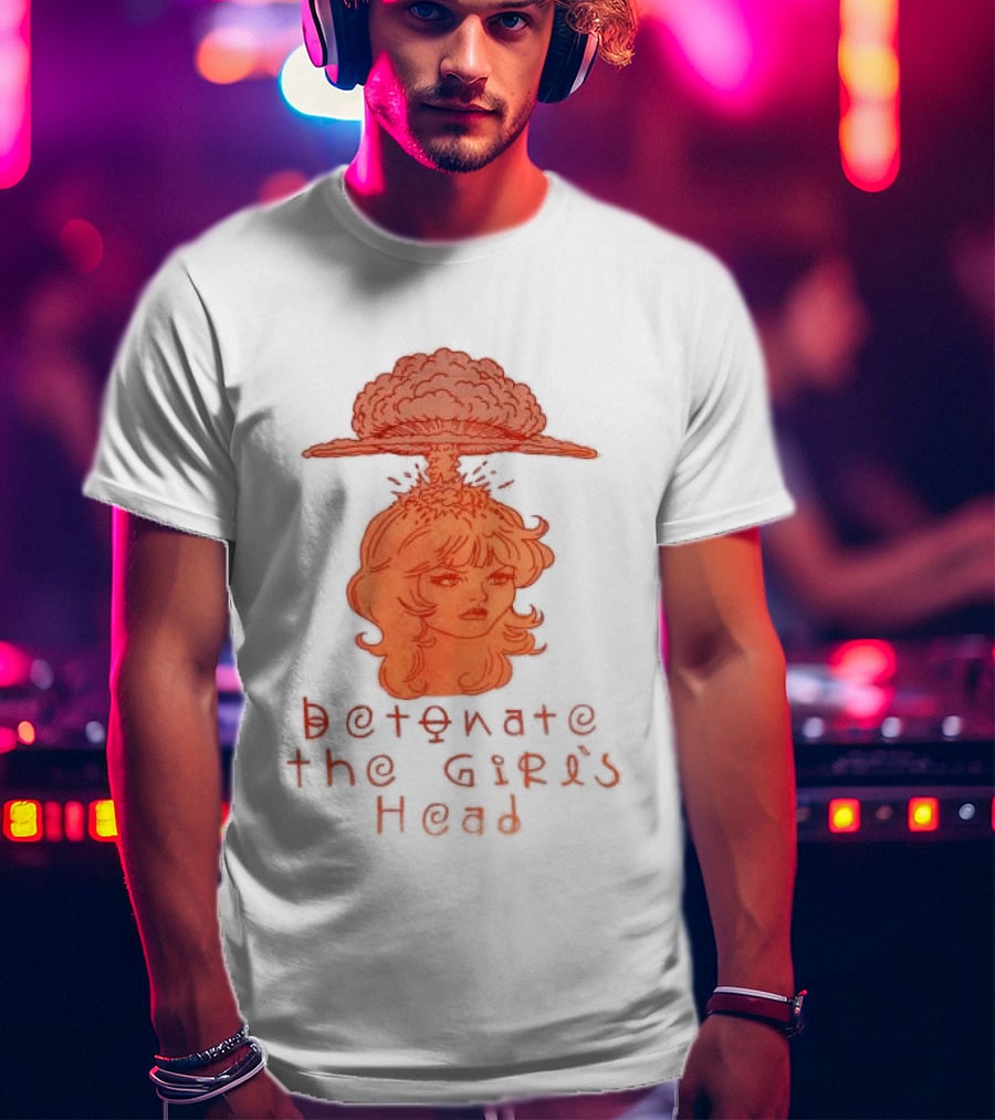 Hydeforce Store Detonate The Girl's Head Oat Dye T-Shirt