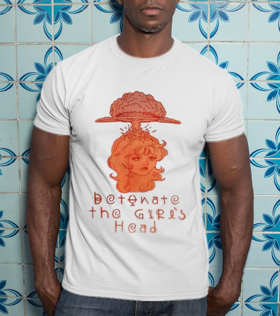 Hydeforce Store Detonate The Girl's Head Oat Dye T-Shirt