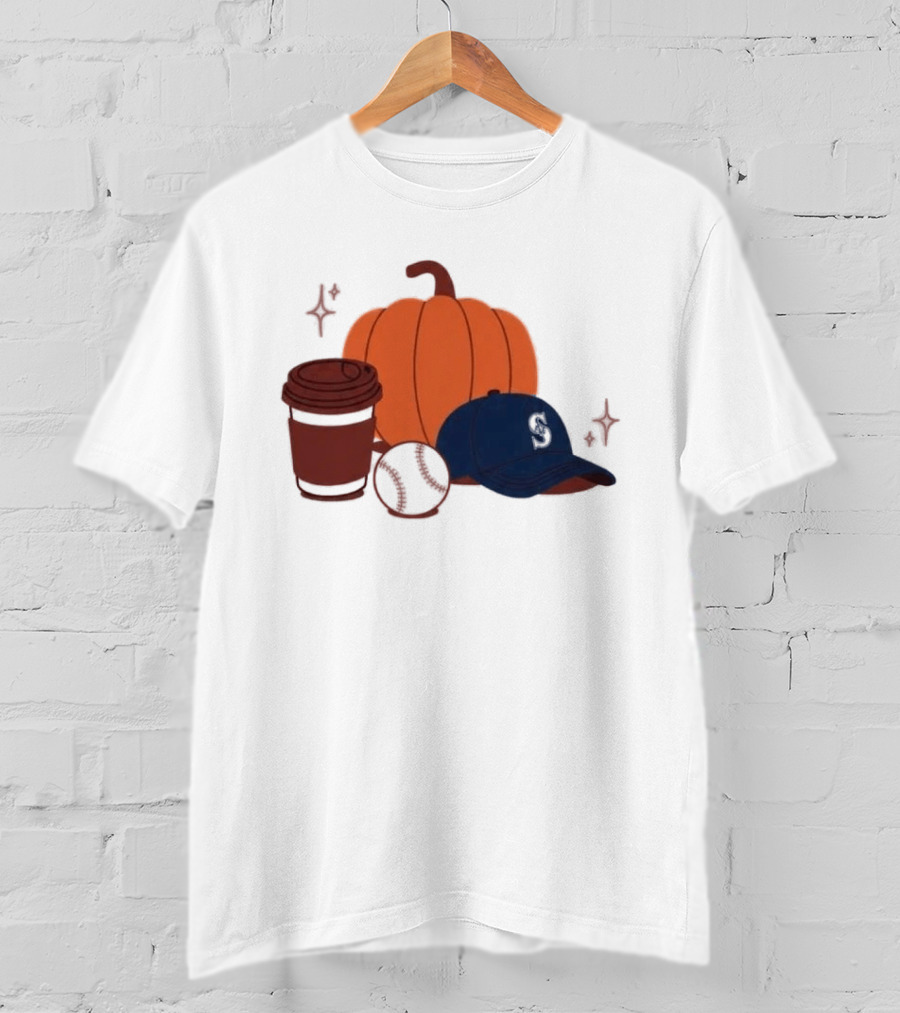 Mariners Pumpkinpalooza Coffee Baseball Cap Pumpkin T-Shirt
