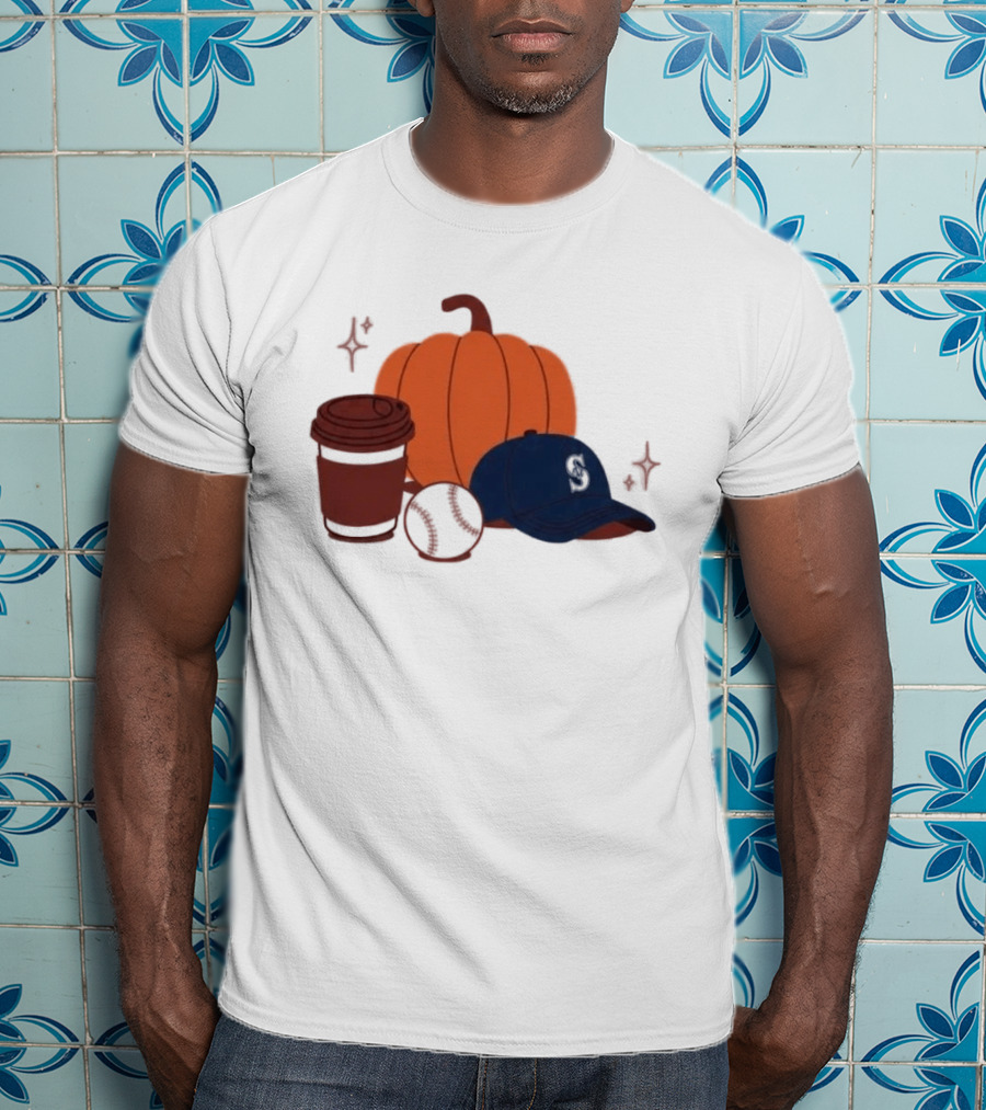 Mariners Pumpkinpalooza Coffee Baseball Cap Pumpkin T-Shirt