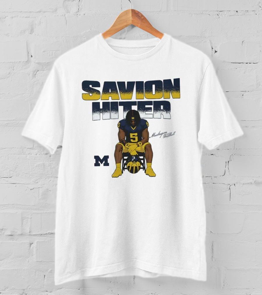 Savion Hiter No 5 Michigan Wolverines Football M T-Shirt
