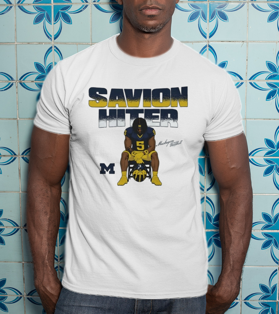 Savion Hiter No 5 Michigan Wolverines Football M T-Shirt