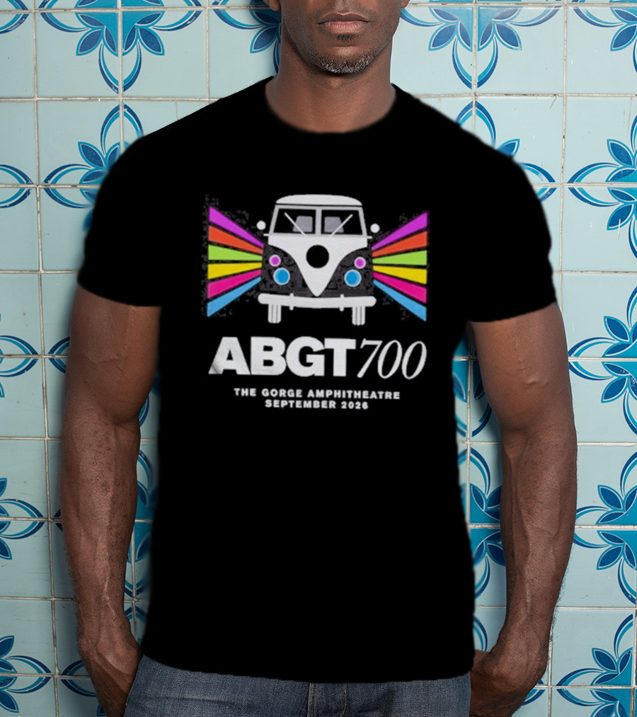 ABGT700 Gorge Amphitheatre September 2023 Festival Bus Rainbow T-Shirt