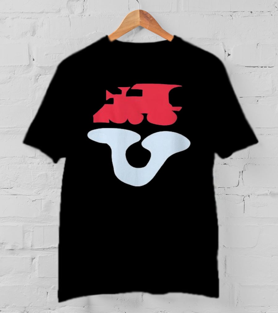 Dover Street Market Store Shop Cdg Red Train Blue Shape T-Shirt