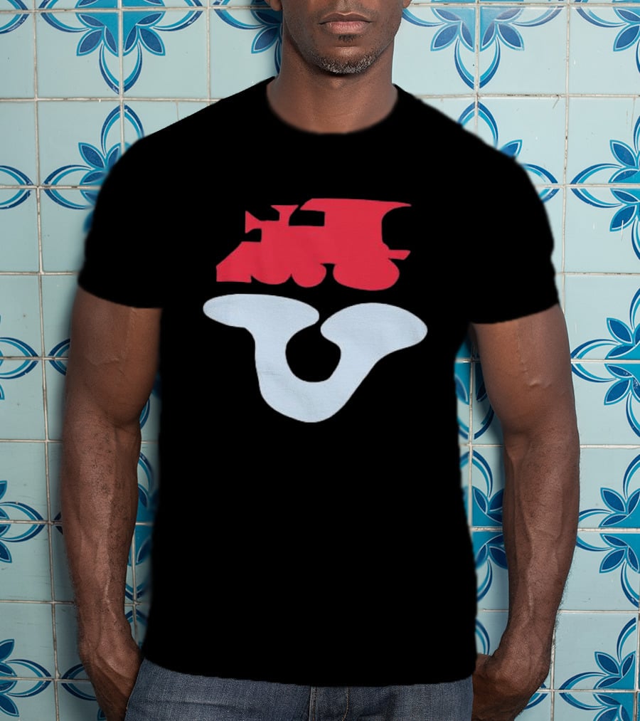 Dover Street Market Store Shop Cdg Red Train Blue Shape T-Shirt