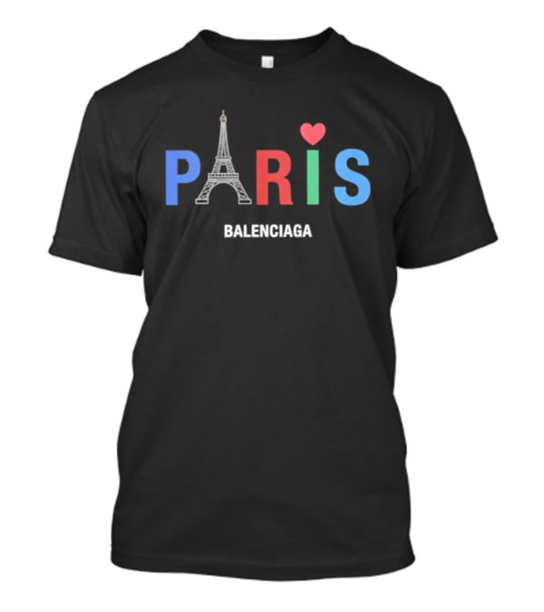 Balenciaga Paris Eiffel Tower Heart T-Shirt