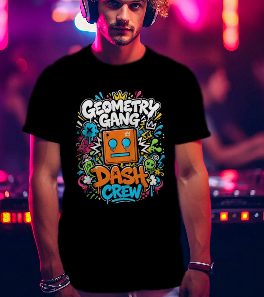 Geometry Gang Dash Crew Vibrant Splash T-Shirt