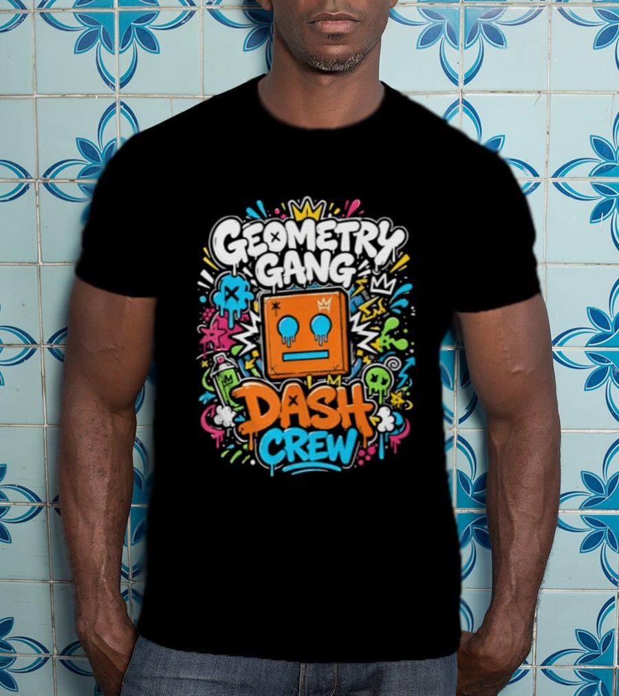 Geometry Gang Dash Crew Vibrant Splash T-Shirt