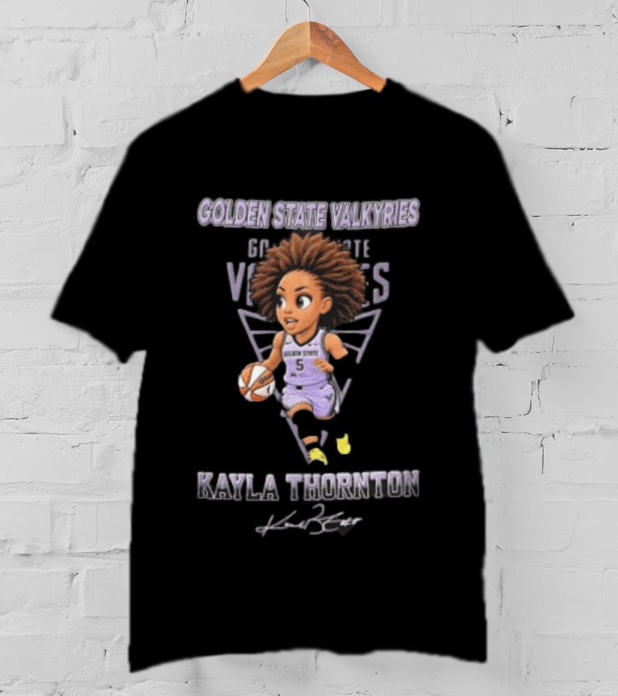Golden State Valkyries Kayla Thornton Cartoon Caricature Dribbling Basketball WNBA T-Shirt