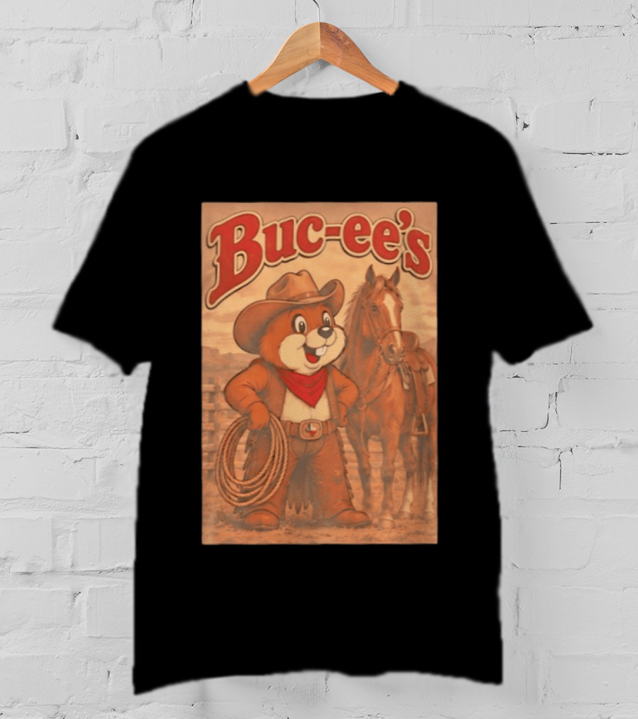 Buc Ee's Cowboy Western Sunset Horse And Lasso T-Shirt
