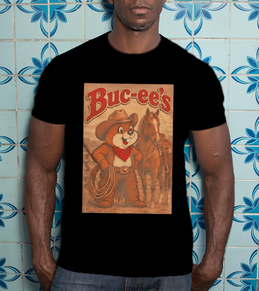 Buc Ee's Cowboy Western Sunset Horse And Lasso T-Shirt
