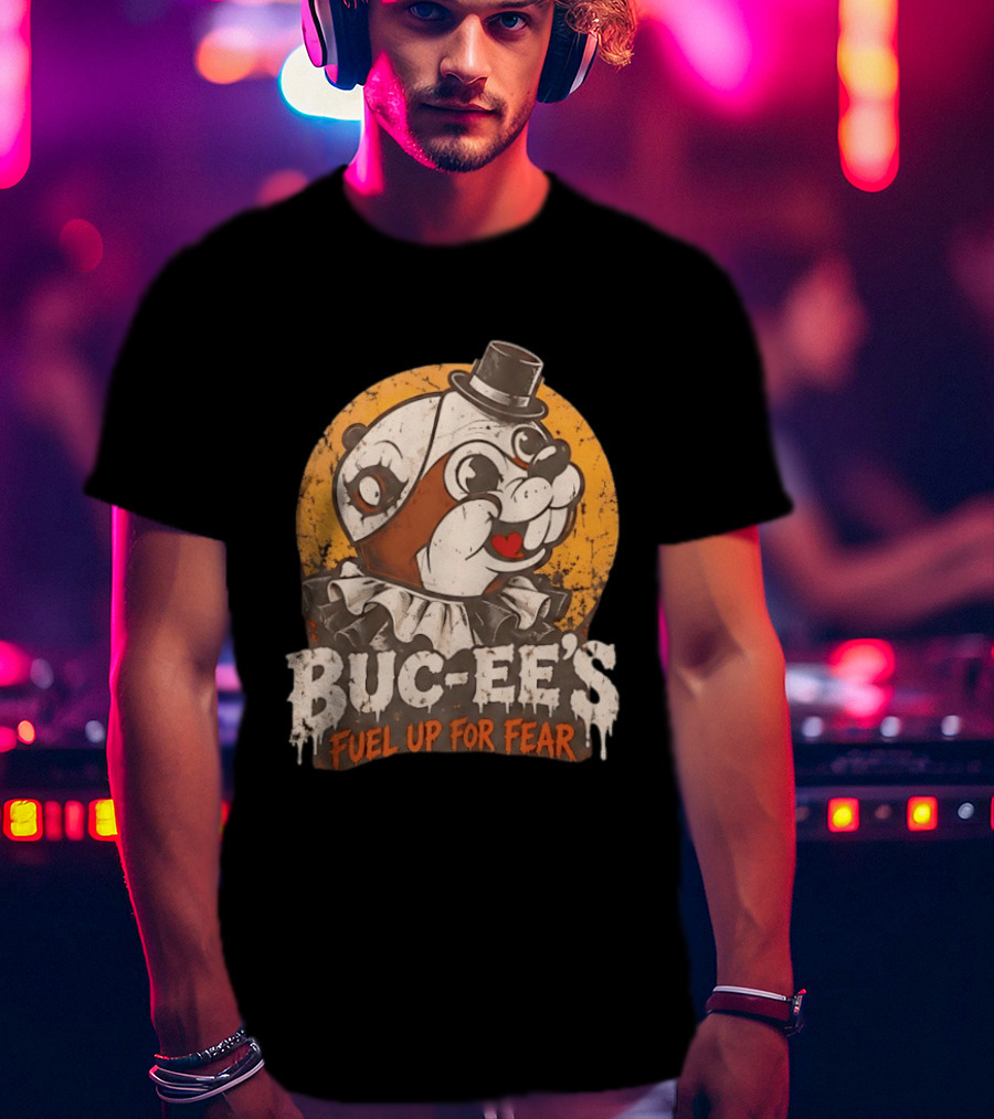 Buc Ee's Fuel Up For Fear Halloween Creepy Clown T-Shirt