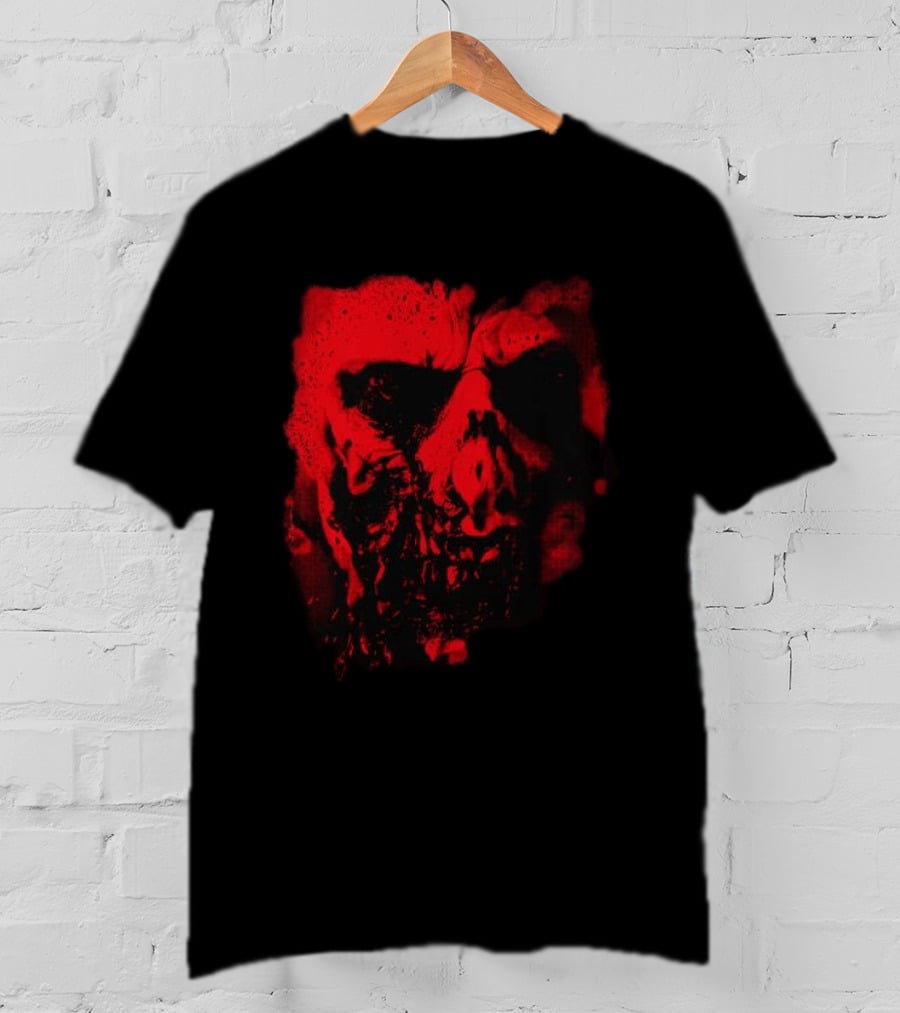Heavy Spoilers Shop Infected Skull Horror Face T-Shirt