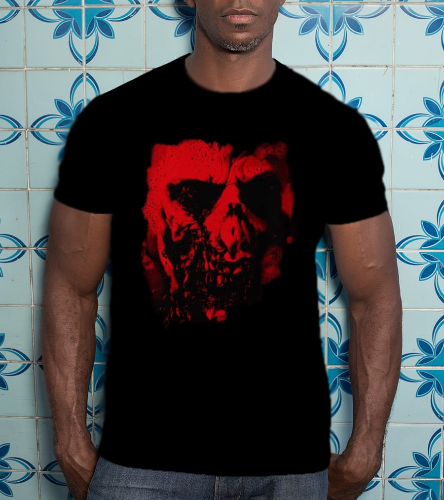 Heavy Spoilers Shop Infected Skull Horror Face T-Shirt