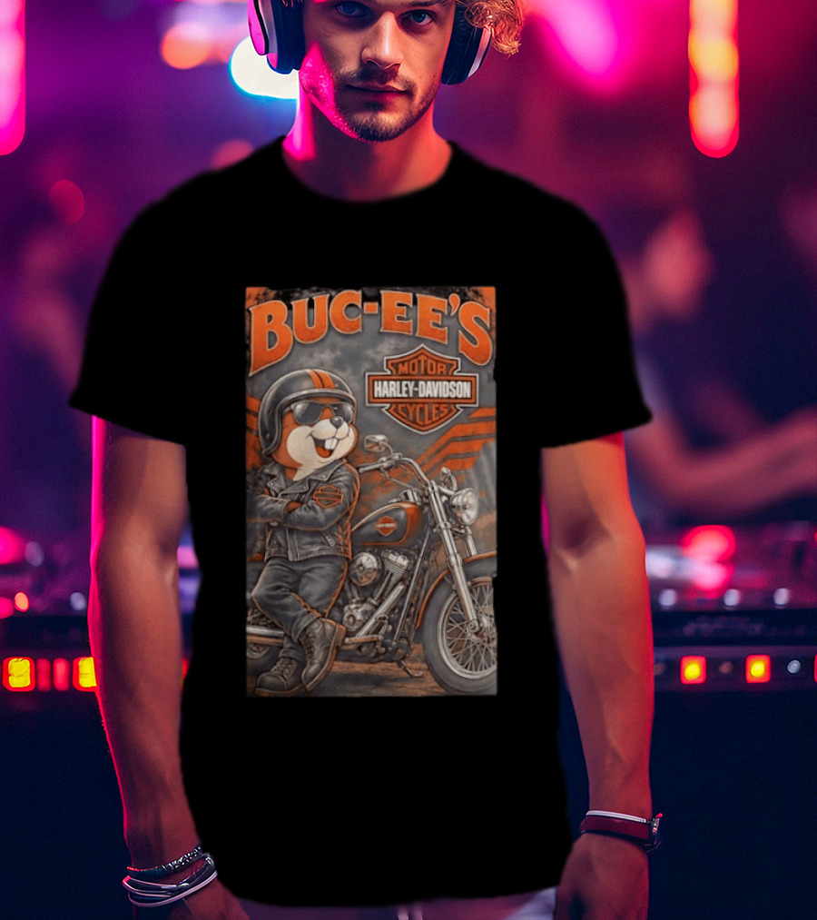 Buc Ee's Motor Cycles Harley Davidson Vintage Biker T-Shirt
