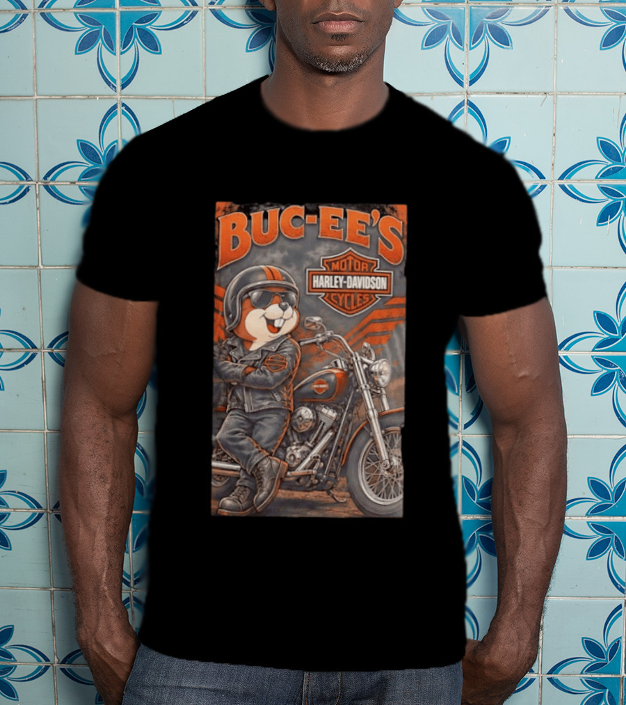 Buc Ee's Motor Cycles Harley Davidson Vintage Biker T-Shirt