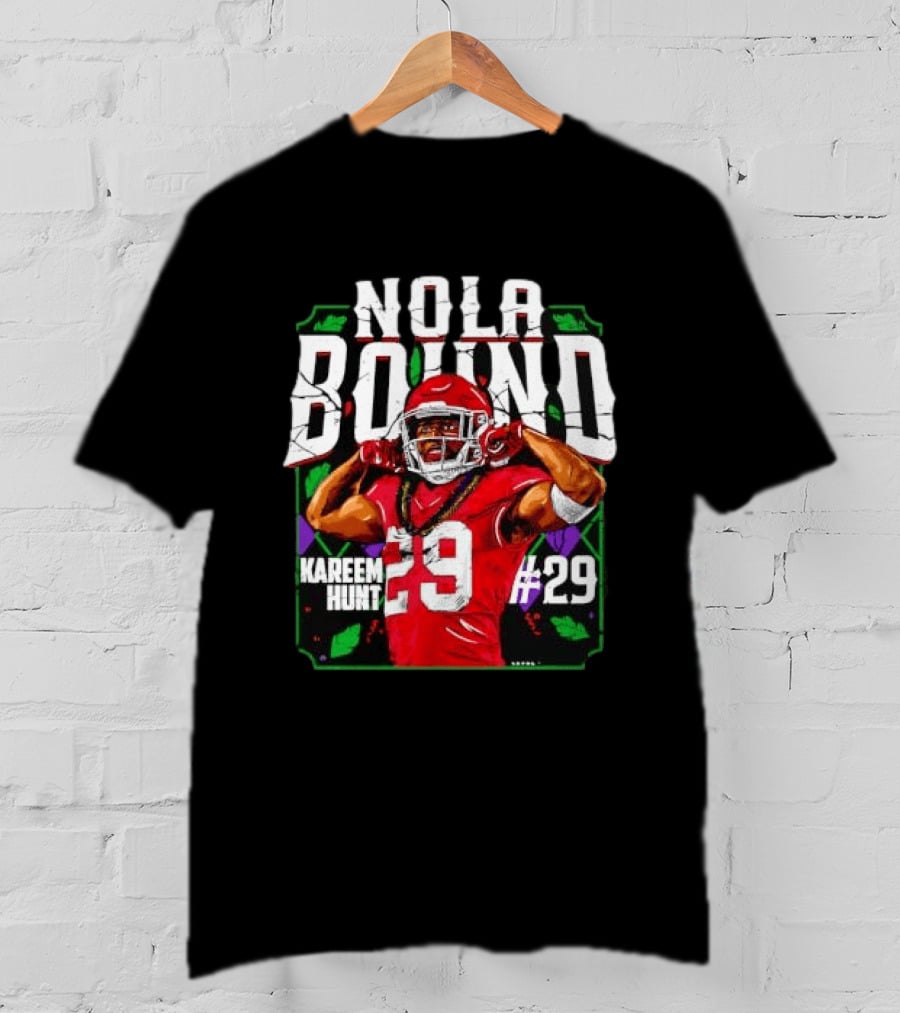 NOLA Bound Kareem Hunt Kansas City Chiefs #29 Jersey Football T-Shirt