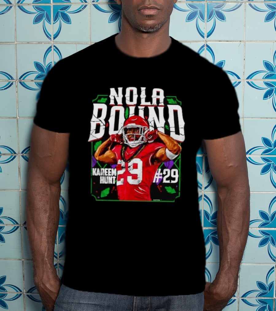 NOLA Bound Kareem Hunt Kansas City Chiefs #29 Jersey Football T-Shirt