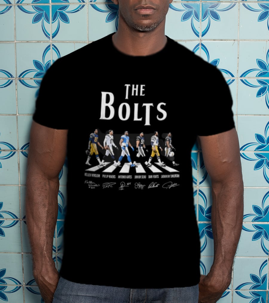 The Bolts Los Angeles Chargers Kellen Winslow Philip Rivers Crosswalk Signatures T-Shirt