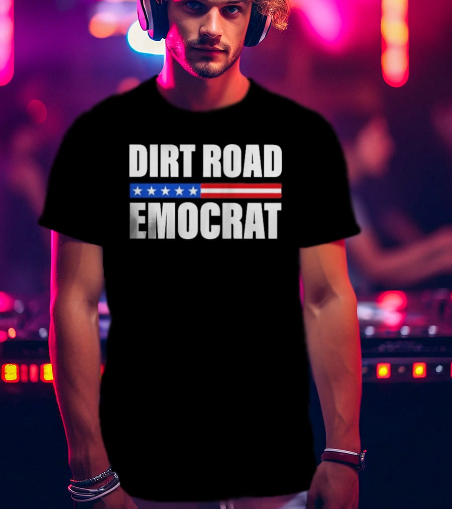 Dirt Road Democrat American Flag Stars Stripes T-Shirt