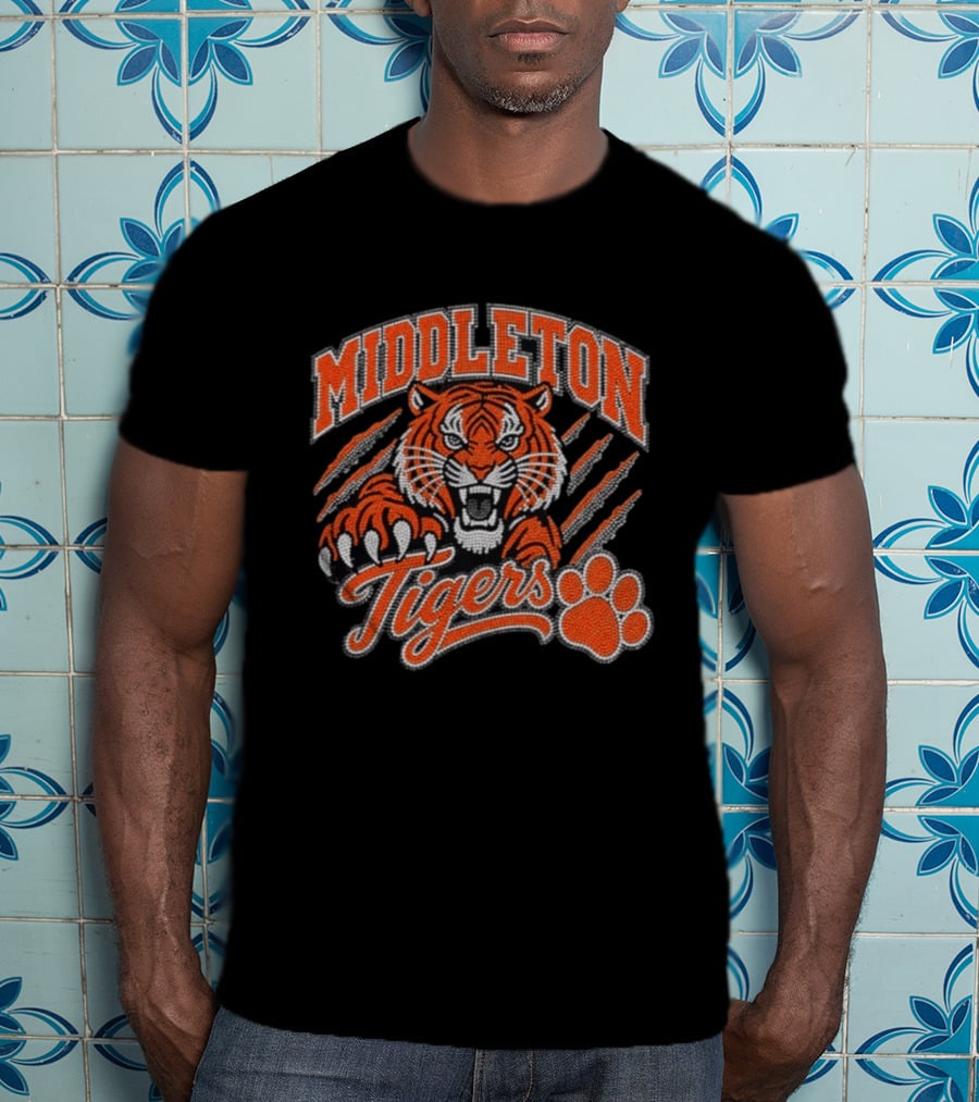 Middleton Tigers Fierce Claw Paw Print T-Shirt