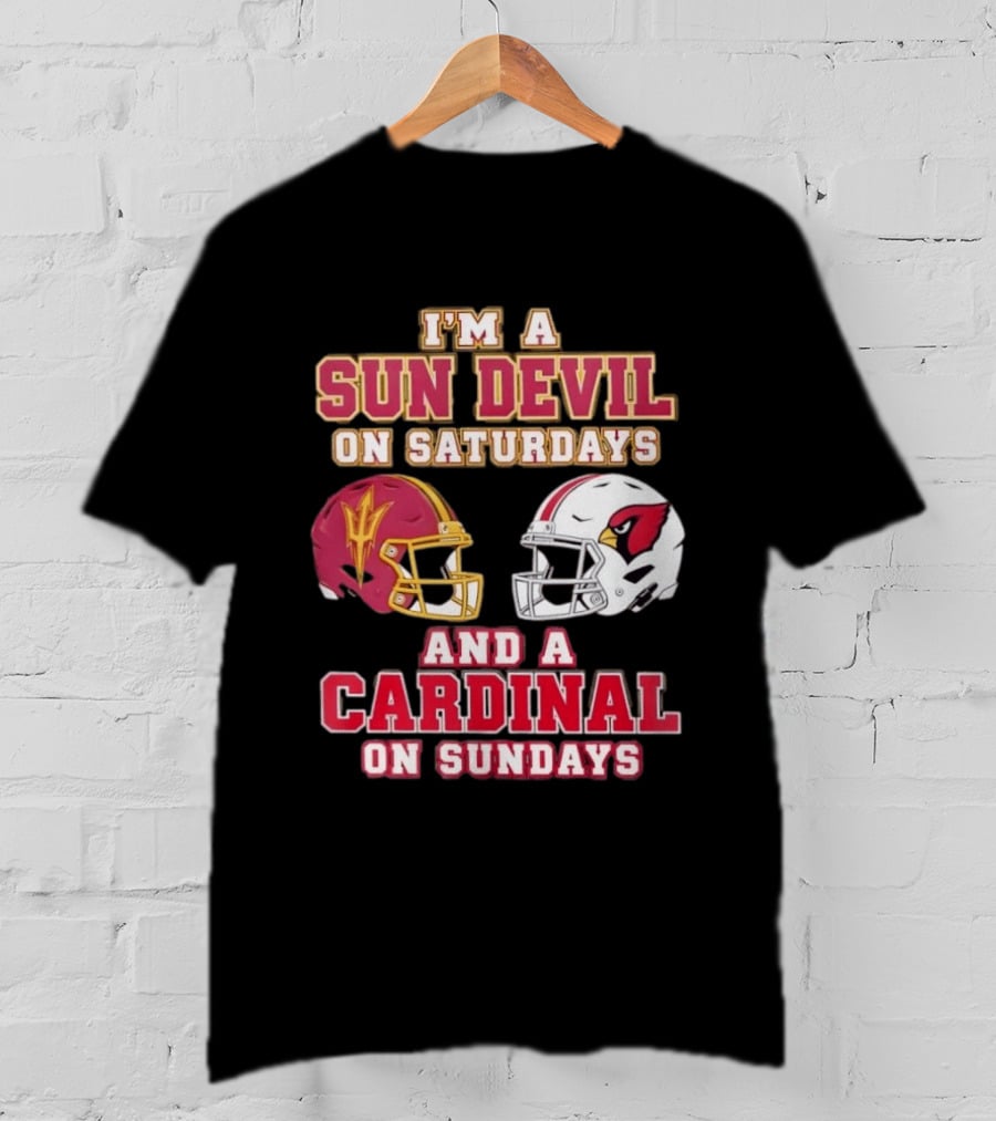I'm A Sun Devil On Saturdays And A Cardinal On Sundays Helmet T-Shirt