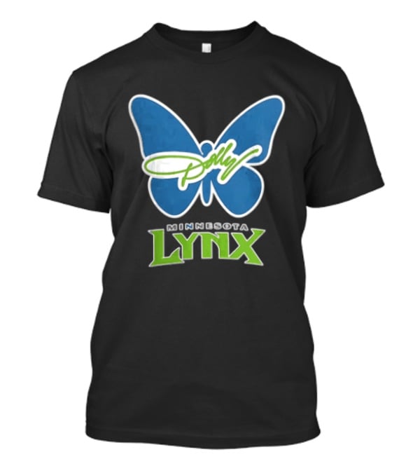 Minnesota Lynx WNBA Blue Butterfly Dolly Green Script T-Shirt