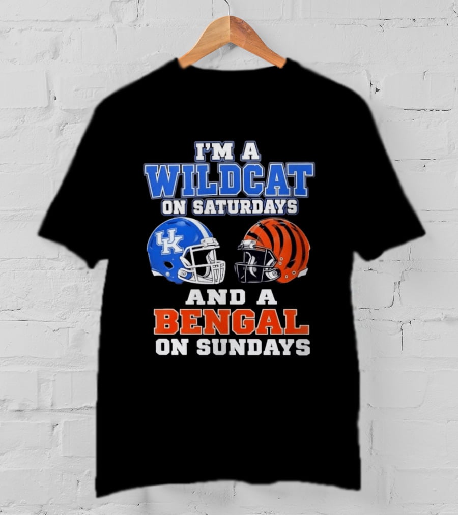 I'm A Wildcat UK Helmet Saturdays Bengal Helmet Sundays T-Shirt