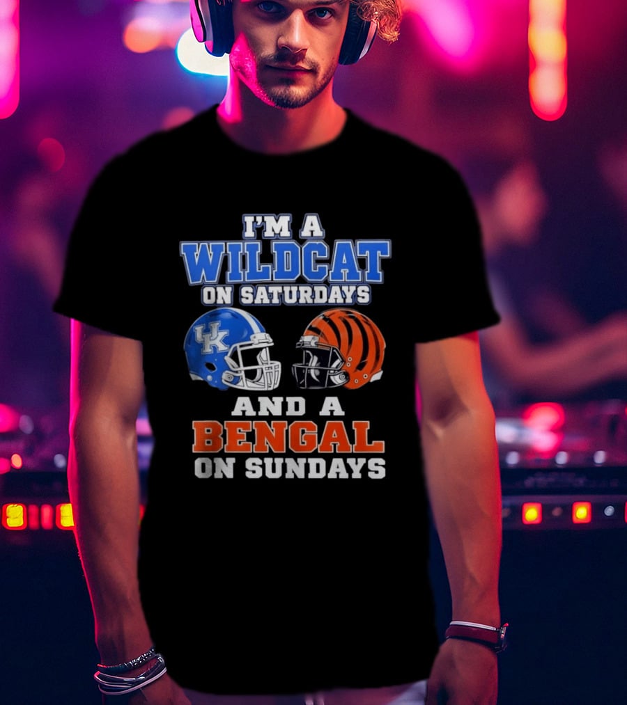 I'm A Wildcat UK Helmet Saturdays Bengal Helmet Sundays T-Shirt