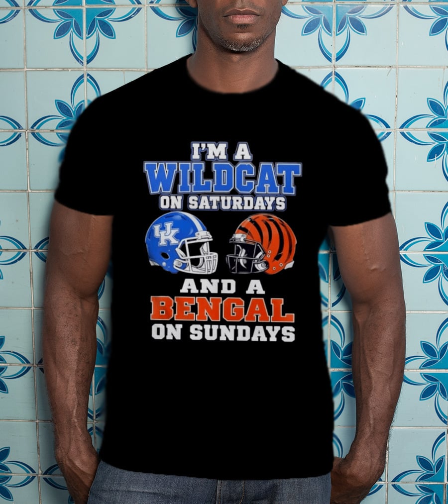 I'm A Wildcat UK Helmet Saturdays Bengal Helmet Sundays T-Shirt