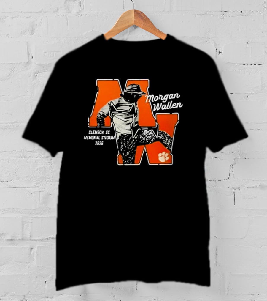 Morgan Wallen Clemson SC Memorial Stadium 2026 Tour Concert Tiger Paw T-Shirt