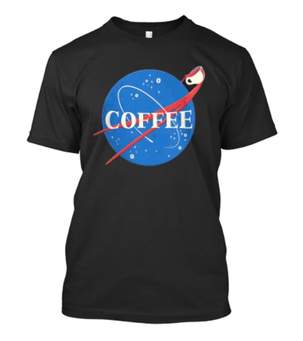 Nasa Coffee Meatball Spilling Cup Orbit Beans Distressed T-Shirt